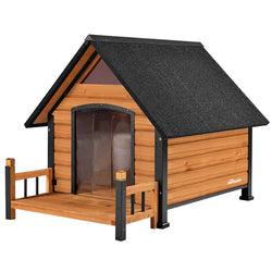 Waterproof Outdoor Dog House with Elevated Floor and Anti-Bite Design for Small to Medium Dogs