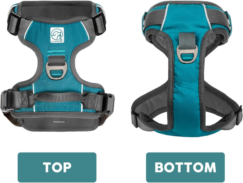 Embark Adventure XL Dog Harness No-Pull Dog Harnesses for Extra Large, Medium and Small Dogs. 2 Leash Clips, Front & Back with Control Handle, Adjustable Blue Dog Vest, Soft & Padded for Comfort