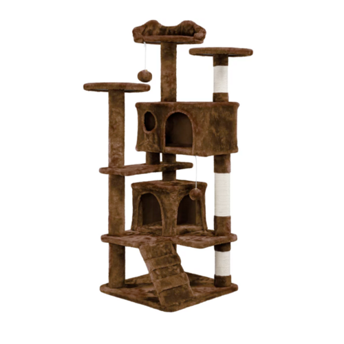 Cat Tree with Stairs is a great choice for your kitty! It provides plenty of space for your cat to climb and explore, with two houses and multiple platforms to rest,Cat Climbing Sisal Rope TowerPetsYellow PandoraDean's Pet Outlet Cat Climbing Sisal Rope Tower