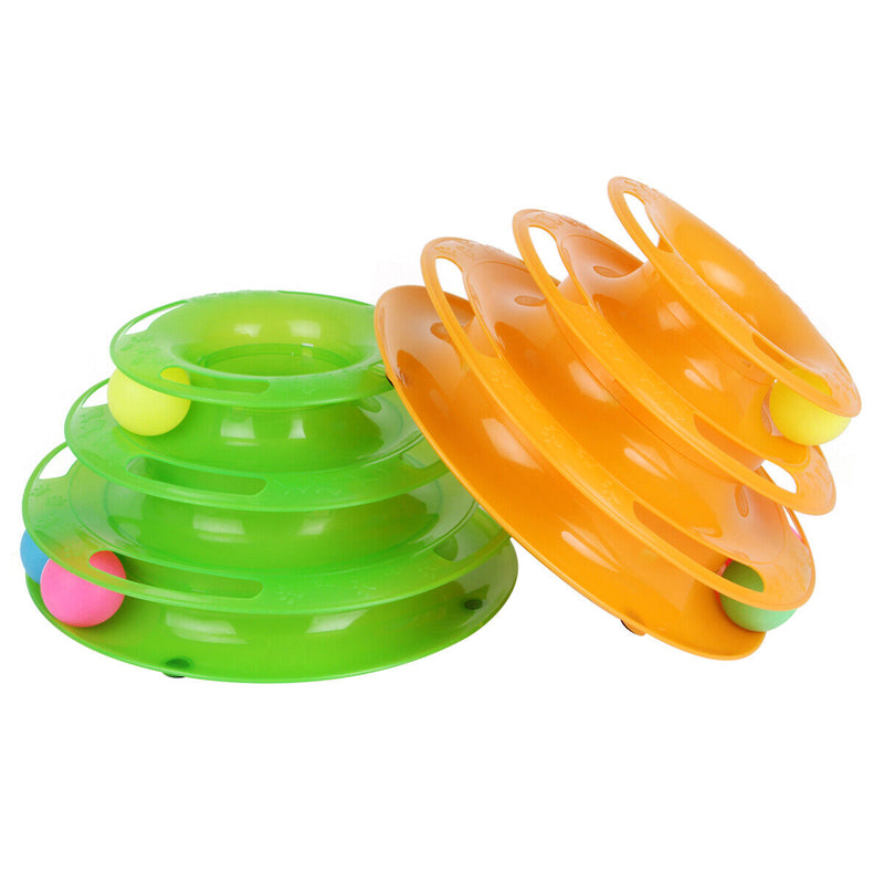 Pet Cat Crazy Ball Disk Interactive Toys Amusement Plate Trilaminar Funny Toy