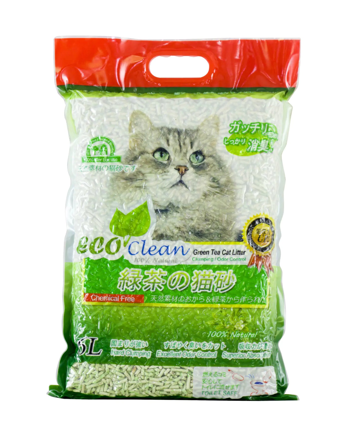 Eco-friendly green tea tofu cat litter for odor control and easy clumping