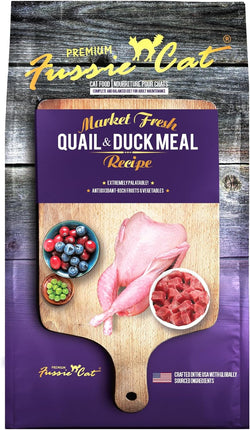 Professional title: "4lb Grain-Free Dry Cat Food with Market Fresh Quail & Duck Meal Formula"