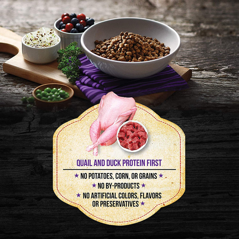 Professional title: "4lb Grain-Free Dry Cat Food with Market Fresh Quail & Duck Meal Formula"