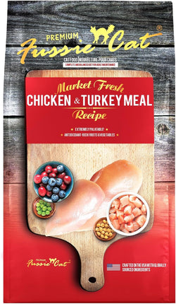 Professional title: "10 lb Market Fresh Chicken & Turkey Meal Formula Grain-Free Dry Cat Food"