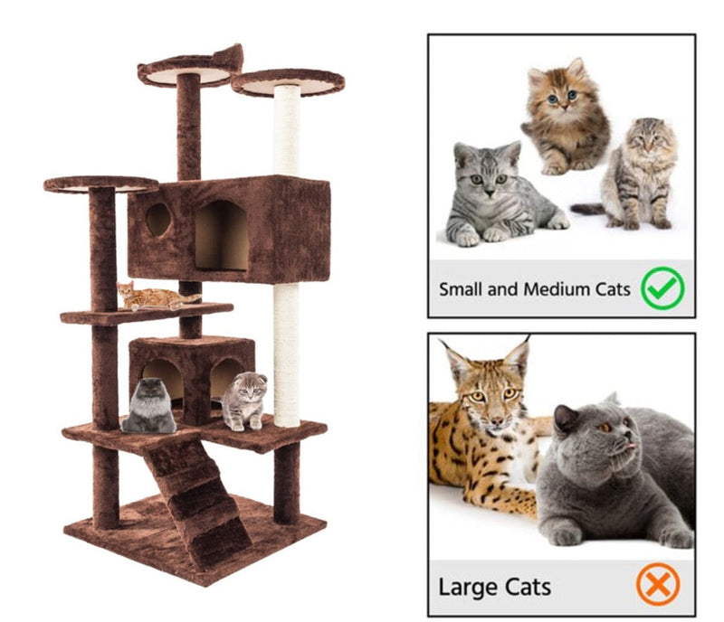 Cat Tree with Stairs is a great choice for your kitty! It provides plenty of space for your cat to climb and explore, with two houses and multiple platforms to rest,Cat Climbing Sisal Rope TowerPetsYellow PandoraDean's Pet Outlet Cat Climbing Sisal Rope Tower