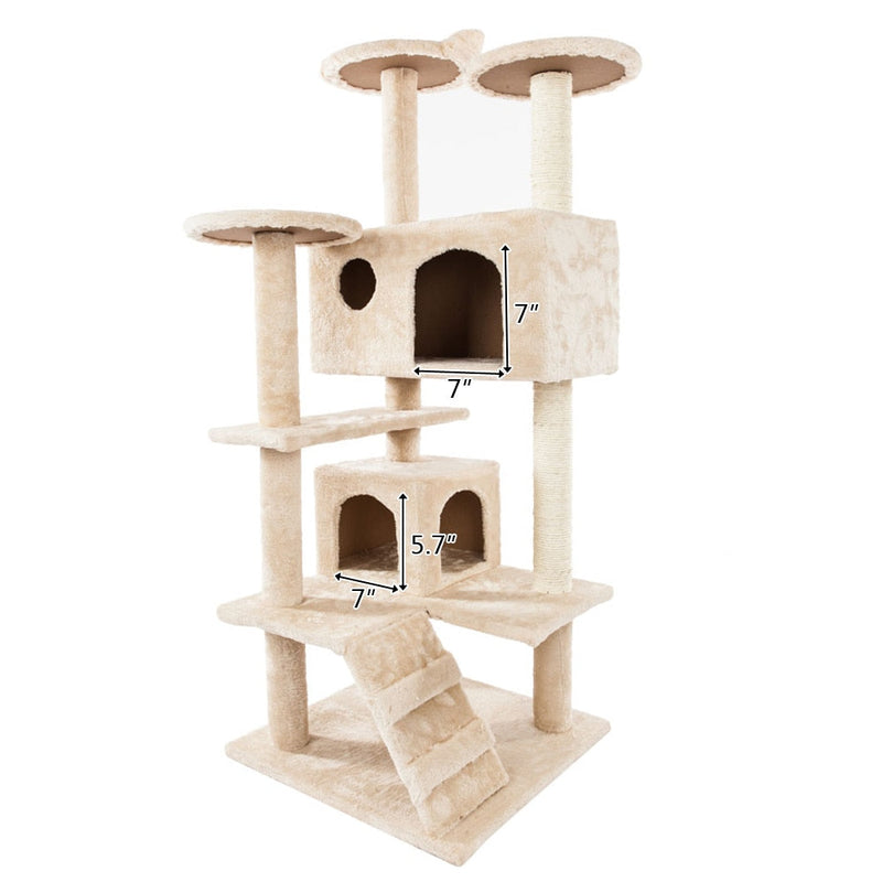 Cat Tree with Stairs is a great choice for your kitty! It provides plenty of space for your cat to climb and explore, with two houses and multiple platforms to rest,Cat Climbing Sisal Rope TowerPetsYellow PandoraDean's Pet Outlet Cat Climbing Sisal Rope Tower