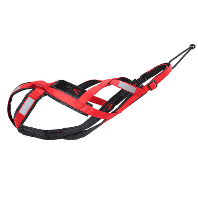 Red and black tow rope dog pull cart trailer collar for outdoor dog activities