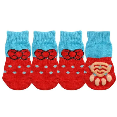 Knitted Anti-Slip Warm Socks for Pets - Christmas Style
