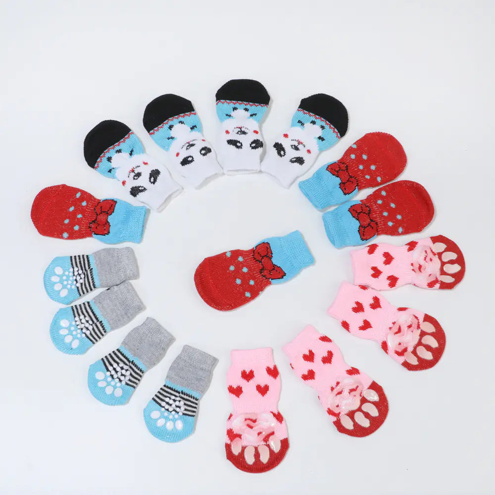 Knitted Anti-Slip Warm Socks for Pets - Christmas Style