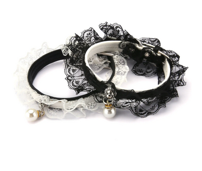 Adjustable Cat Collar with Bell and Cute Lace Design