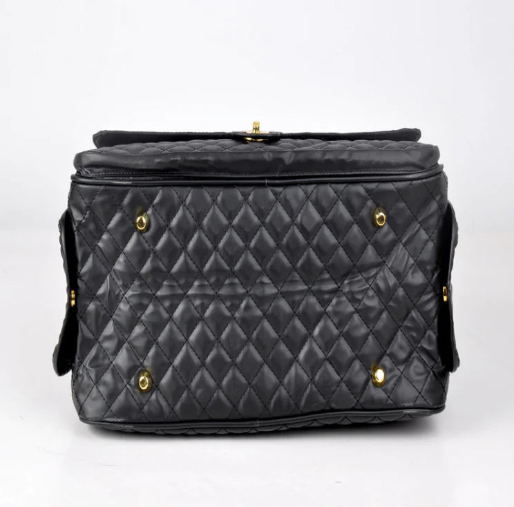 Checkered Pet Carrier Backpack for Dogs & Cats Travel Safe