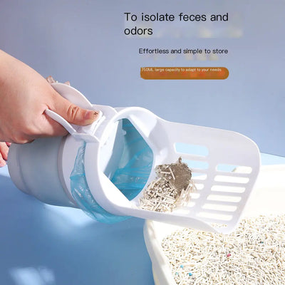 Foldable Portable Cat Litter Scoop with Large Bin