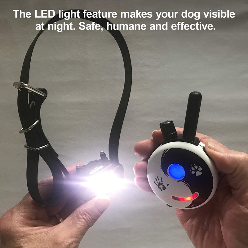 E-Collar Dog Training Collar, Rechargeable Remote + Finger Clicker, for Small to Medium Dogs, Humane Tapping Stimulation, 100 Levels, Tone, Light, 1/2 Mile 1 Dog, Zen