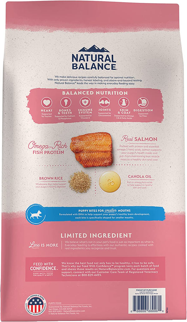 Limited Ingredient Puppy Dry Dog Food with Healthy Grains, Salmon & Brown Rice Recipe - 24 lb