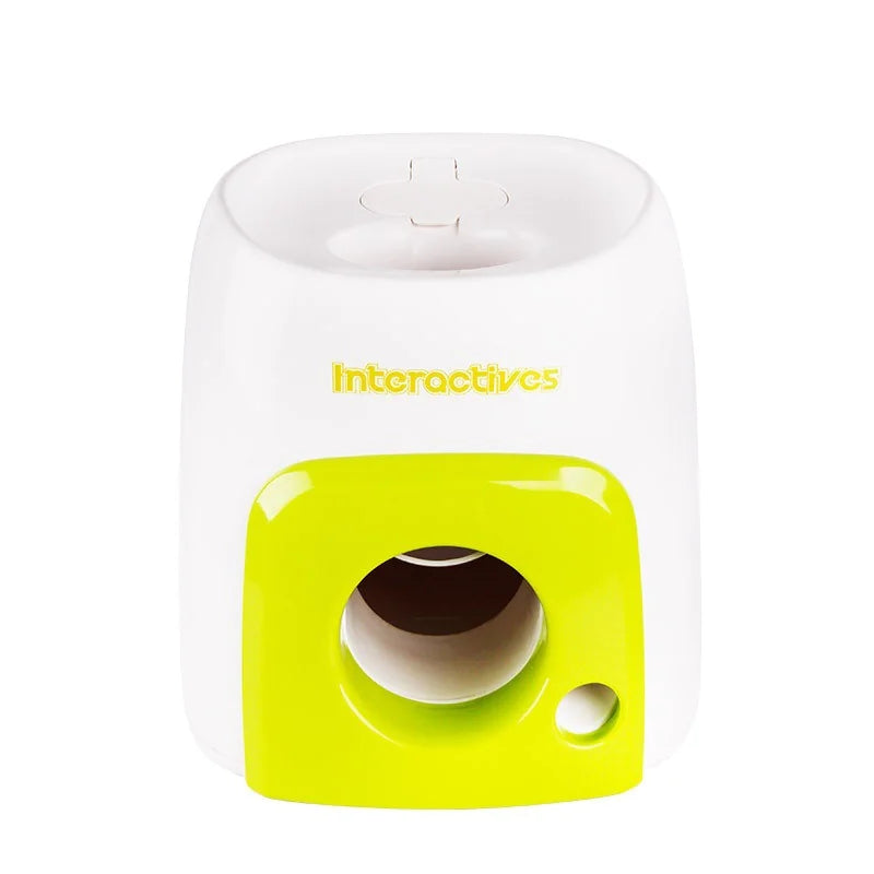 Interactive dog baseball food dispenser toy for active feeding and mental stimulation