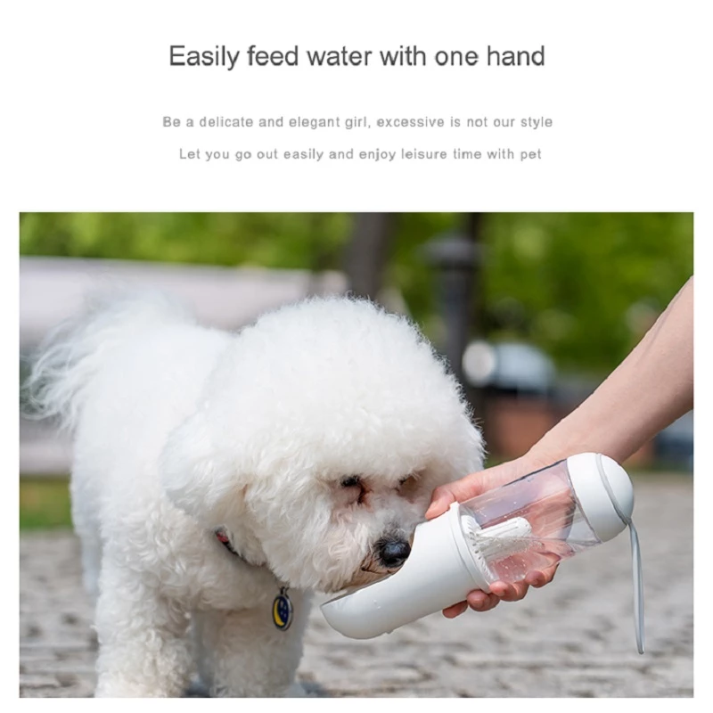 Features:1.330ml large capacity, you can go out with peace of mind; one-click water out, making drinking water easier;2. U-shaped drinking trough, suitable for pet dOutdoor Travel Pet Water Dispenser Pet Dog Cat Water BottlePetsLilac MiloDean's Pet Outlet Outdoor Travel Pet Water Dispenser Pet Dog Cat Water Bottle