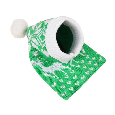 Christmas Heart Snowflake Reindeer Knit Hat for Pets