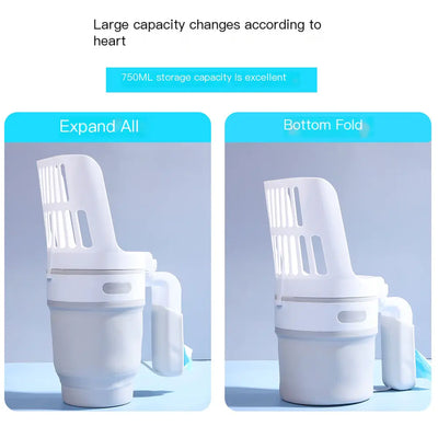 Foldable Portable Cat Litter Scoop with Large Bin