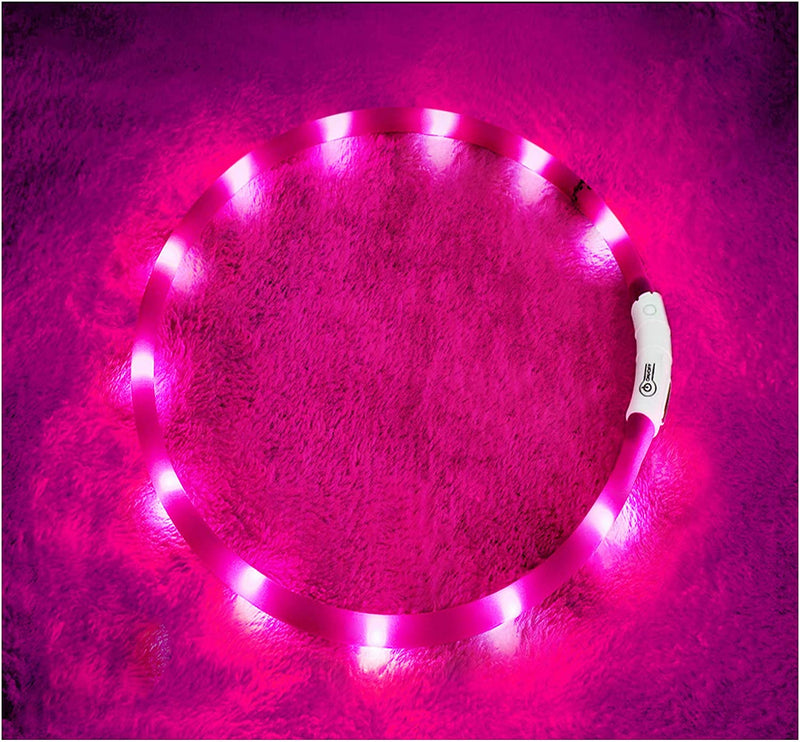 LED Dog Collar,Usb Rechargeable Glowing Dog Collars, Light up Collar Improved Pet Safety &Visibility at Night, 3 Flashing Modes,Water-Resistant Lighted Collar Fits for Small Medium Large Dogs