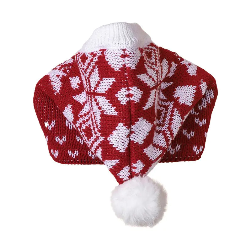 Christmas Heart Snowflake Reindeer Knit Hat for Pets