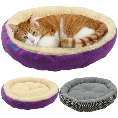Soft Round Pet Bed for Cats and Dogs
