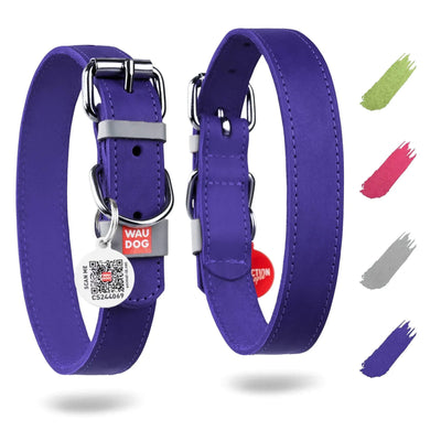 Purple Leather Dog Collar for XSmall Dogs