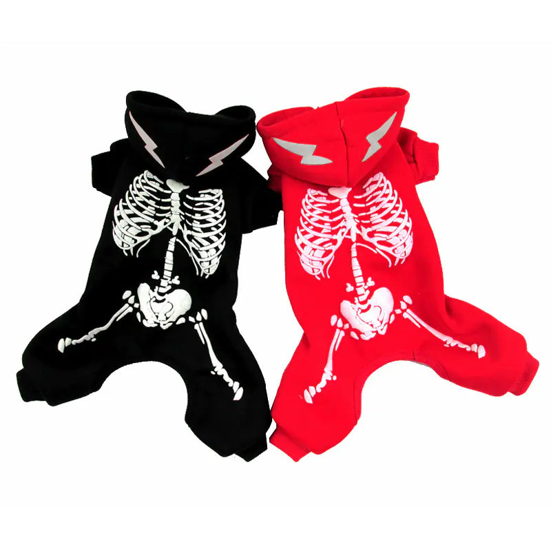 Glow-in-the-Dark Skeleton Costume for Small Dogs