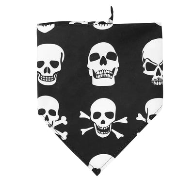 Black single layer Halloween skull dog towel with white skull patterns for pet accessory
