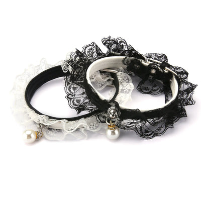 Adjustable Cat Collar with Bell and Cute Lace Design