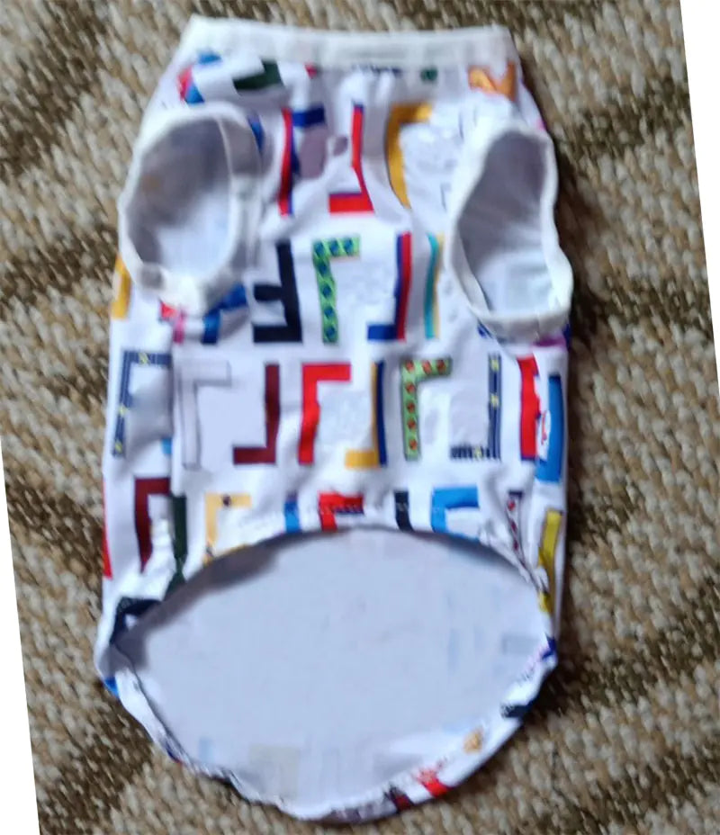 New Letter Full Print Dog Vest Pet Outfit