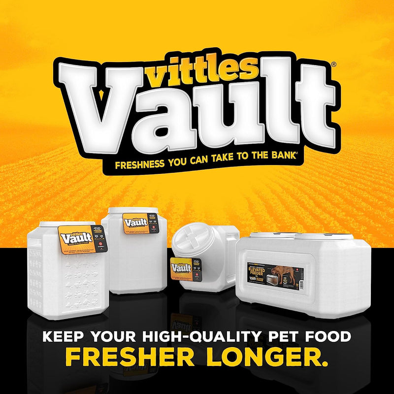 Vittles Vault Stackable Dog Food Storage Container with Airtight Lid, up to 35-40 Pounds Dry Pet Food Storage,Off-White, Made in USA