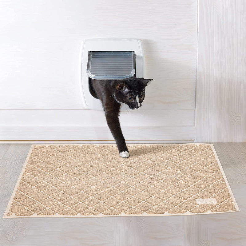 Premium Cat Litter Mat, Litter Box Mat with Non-Slip and Waterproof Backing, Litter Trapping Mat Soft on Kitty Paws and Easy to Clean, Cat Mat Traps Litter from Box