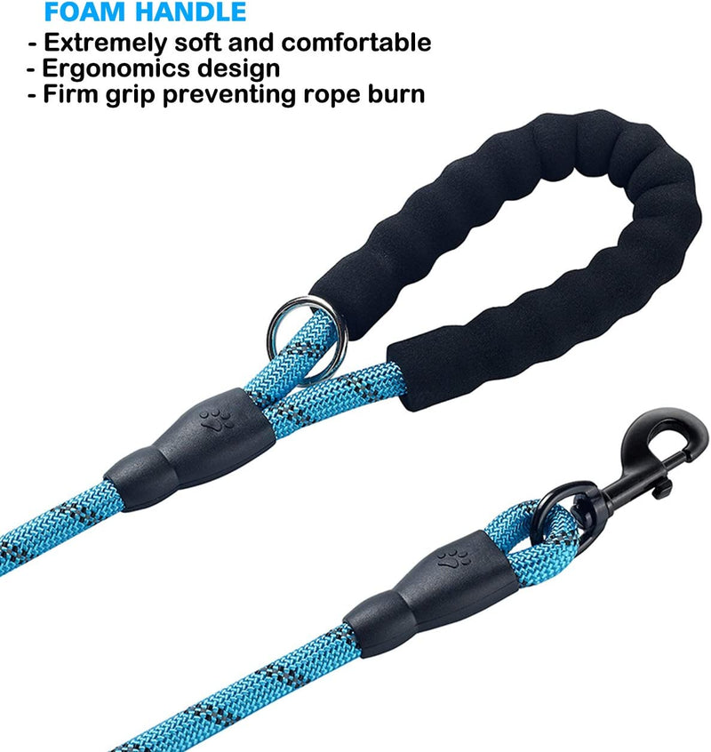 2 Pack 5 FT Heavy Duty Dog Leash with Comfortable Padded Handle Reflective Dog Leashes for Medium Large Dogs