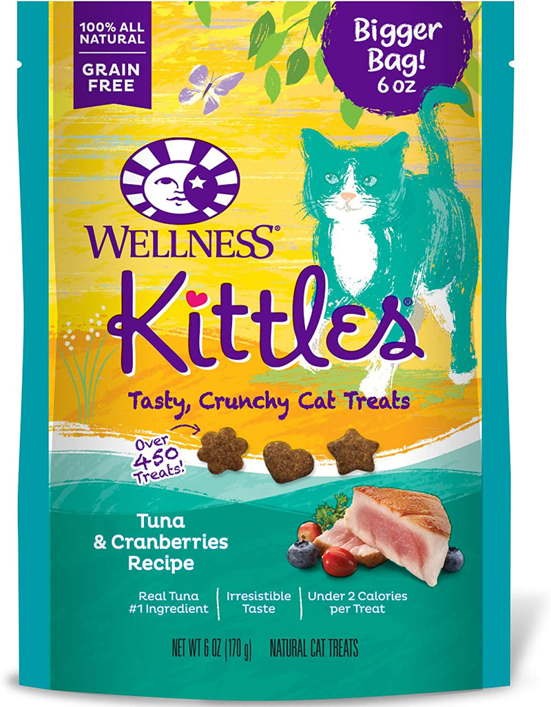 Wellness Kittles Natural Grain Free Cat Treats, Tuna & Cranberries, 6-Ounce Bag