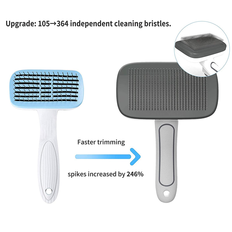 Self Cleaning Slicker Brush for Dogs - Pet Grooming Brush for Shedding, Dog Brush for Long and Short Hair to Removes Tangles and Loose Hair, the Pet Hair Brush Suitable for Cats and Dogs (Gray)