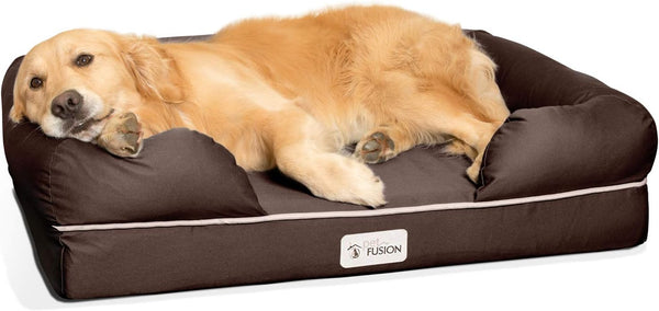 Ultimate Dog Bed, Orthopedic Memory Foam, Multiple Sizes/Colors, Medium Firmness Pillow, Waterproof Liner, YKK Zippers, Breathable 35% Cotton Cover, 1Yr. Warranty, Small (25X20"), Brown